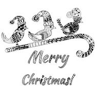 Doodle textured Christmas