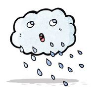 cartoon raining cloud