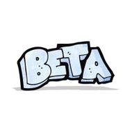 cartoon beta word symbol