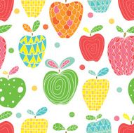 Seamless apples pattern - Illustration
