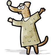 cartoon dog wearing dress