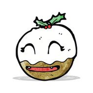 cartoon christmas pudding N18