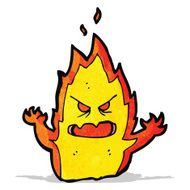 spooky flame monster cartoon