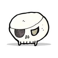 cartoon pirate skull symbol N6