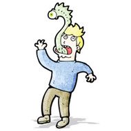 cartoon man with alien parasite N3