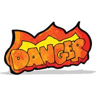cartoon danger sign