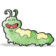 cartoon happy caterpillar