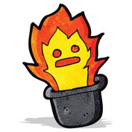cartoon magic flaming top hat N2