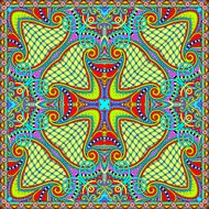 Traditional ornamental floral paisley bandanna N9
