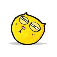 cartoon cat face with narrowed eyes