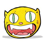 cartoon happy cat face