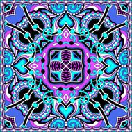 Traditional ornamental floral paisley bandanna N18