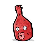 wine bottle cartoon character