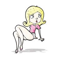 cartoon woman in shorts