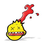 cartoon gunshot head symbol