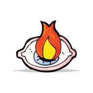 cartoon spooky flaming eye symbol