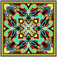 Traditional ornamental floral paisley bandanna N29