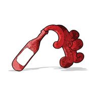 pouring wine bottle cartoon