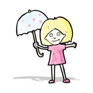 cartoon woman with umbrella N2