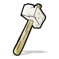 cartoon stone hammer