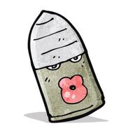 cartoon bullet with face
