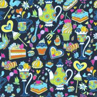 Tea party pattern background N2