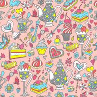 Tea party pattern background N3