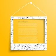 Vector white frames on the yellow wall N6