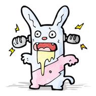 cartoon crazy bunny rabbit listening to music