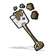 cartoon digging spade