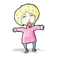 cartoon surprised blond woman