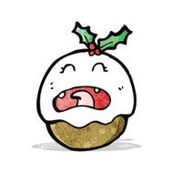 cartoon christmas pudding N19