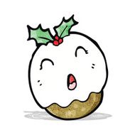 cartoon christmas pudding N23
