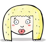 cartoon surprised blond woman N2