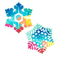 watercolor snowflakes N6