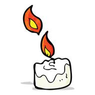 cartoon burning candle