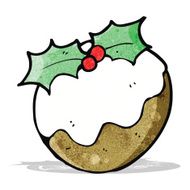 cartoon christmas pudding N24