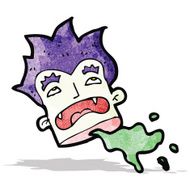 cartoon severed vampire head N2
