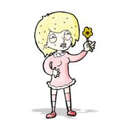 cartoon proud gardener woman