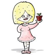 cartoon proud gardener woman N2