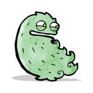 funny green hairy monster cartoon N2