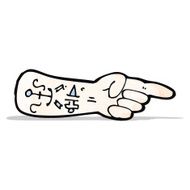 cartoon pointing arm with tattoos