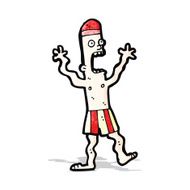 cartoon terrified swimmer