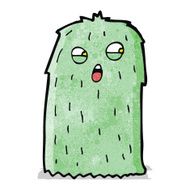 funny green hairy monster cartoon N3