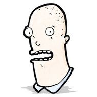 cartoon stressed bald man