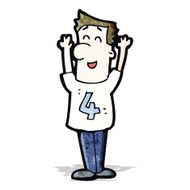 cartoon man in shirt number four