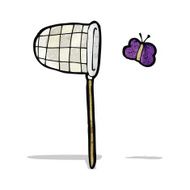 cartoon butterfly and net