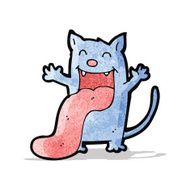 cartoon cat sticking out tongue