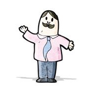 cartoon waving man N6