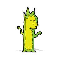cartoon green fire spirit N2